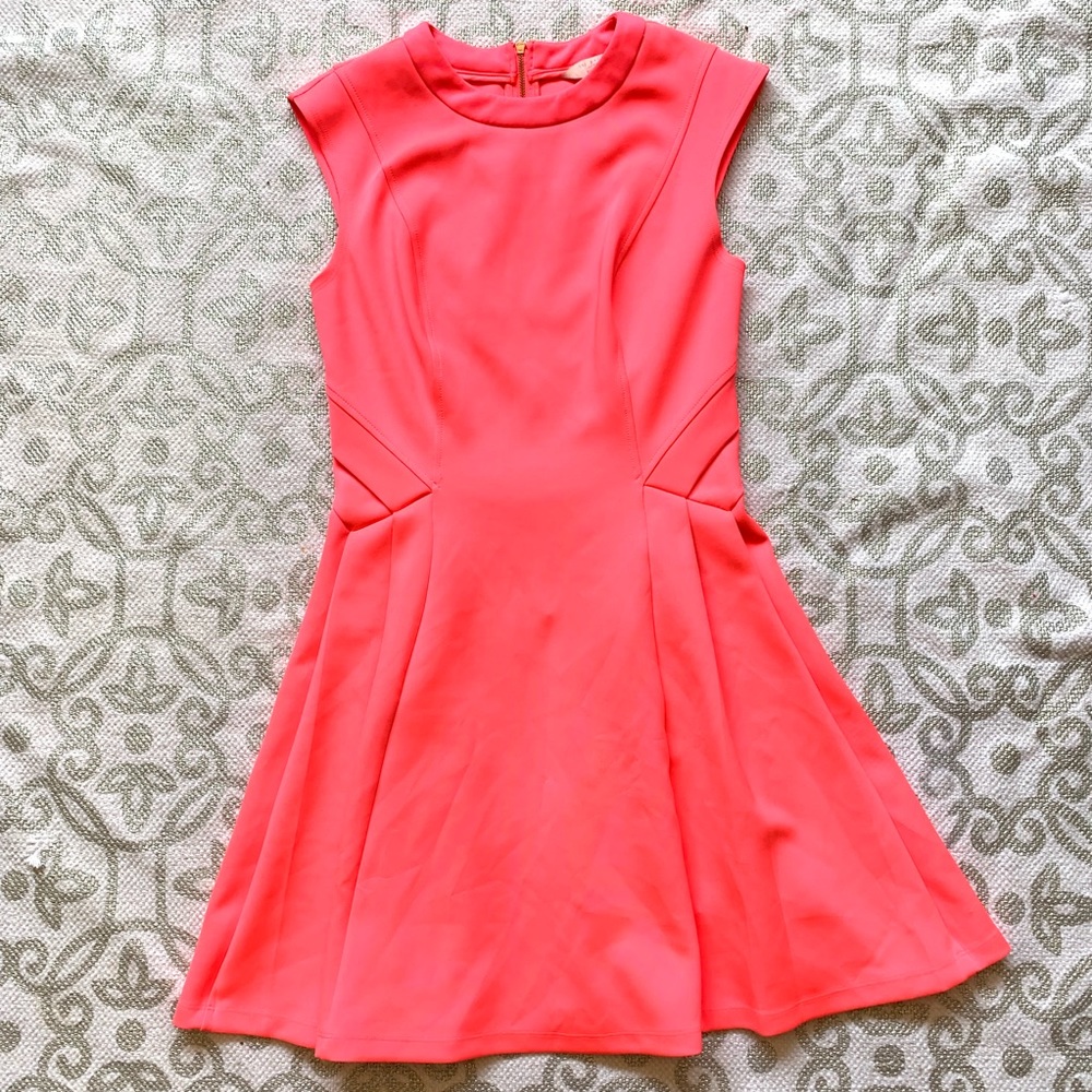 Ted Baker Mitton Pink Pleated Skater Scuba Dress - Picture 2 of 7